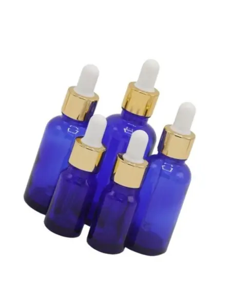 Recipiente sticla albastra, cu pipeta, set