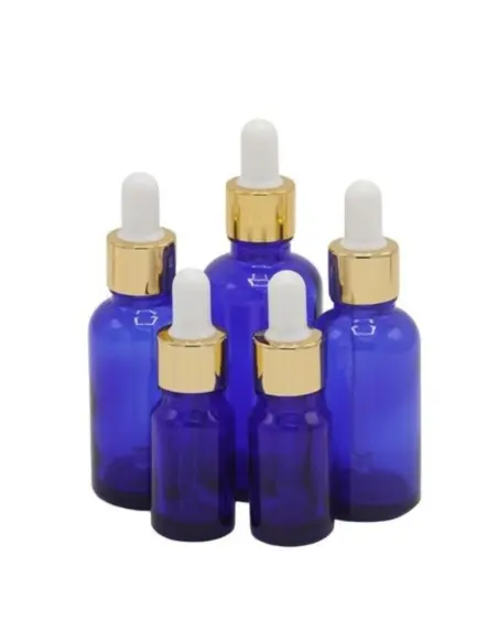 Recipiente sticla albastra, cu pipeta, set