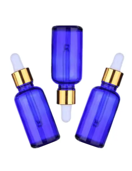 Recipiente sticla albastra, cu pipeta, set