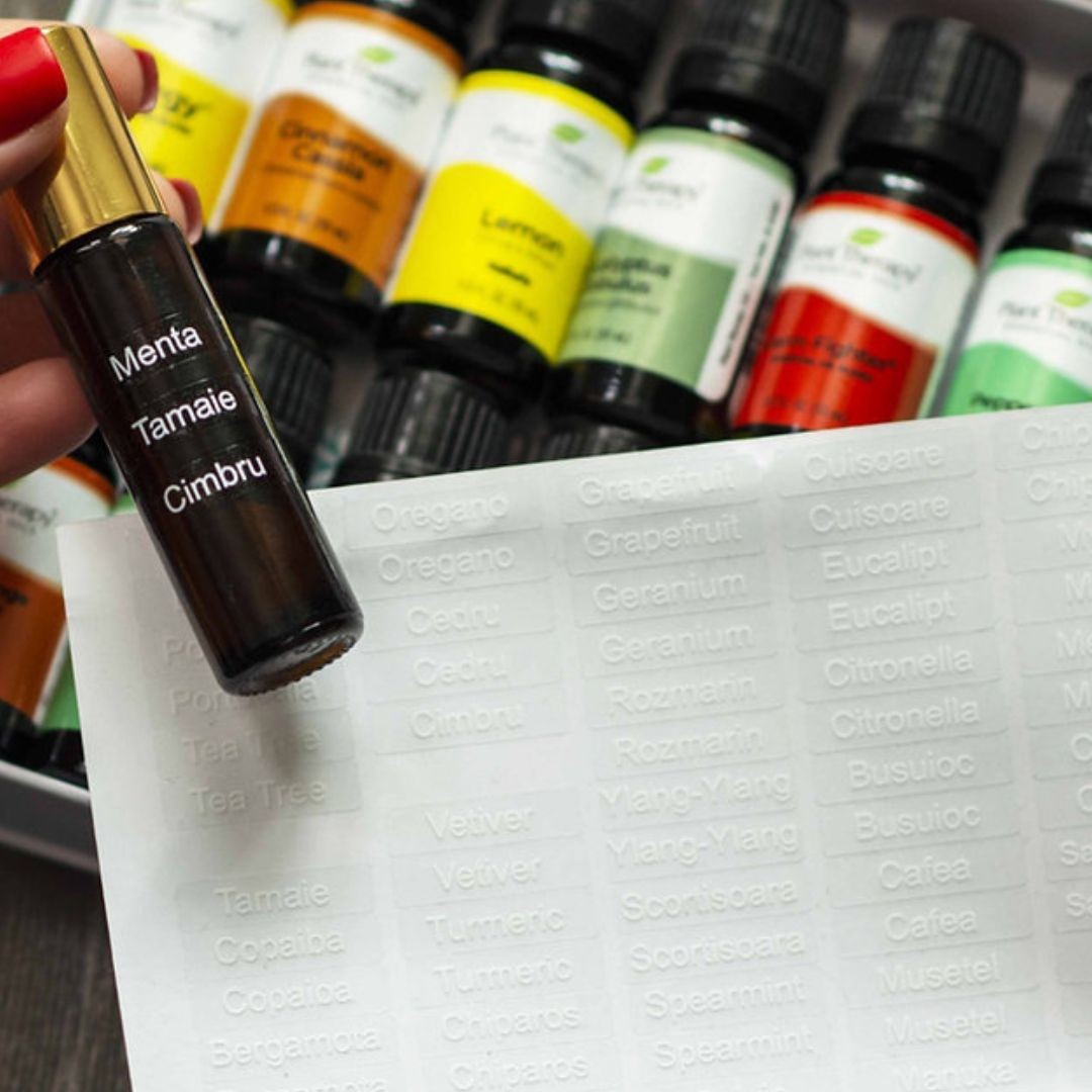 Etichete cu denumirea uleiurilor esentiale