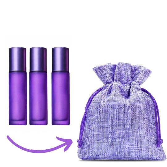 Saculet textil mov set 5 buc