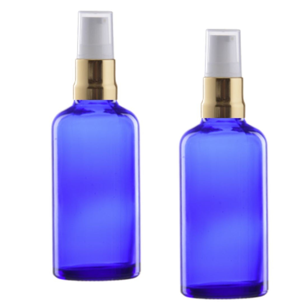 Recipient albastru cu pompita, 100ml