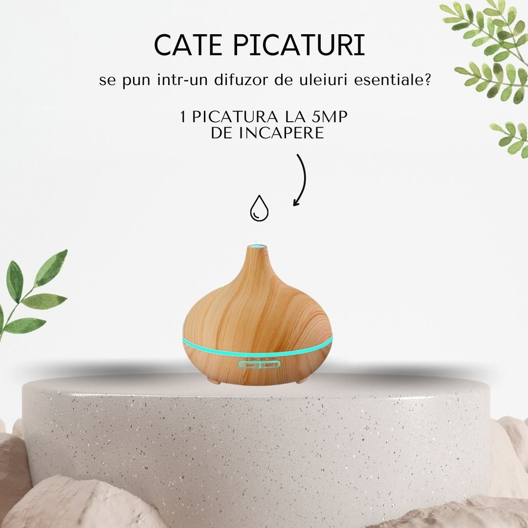 Difuzor aromaterapie cu ultrasunete, stejar