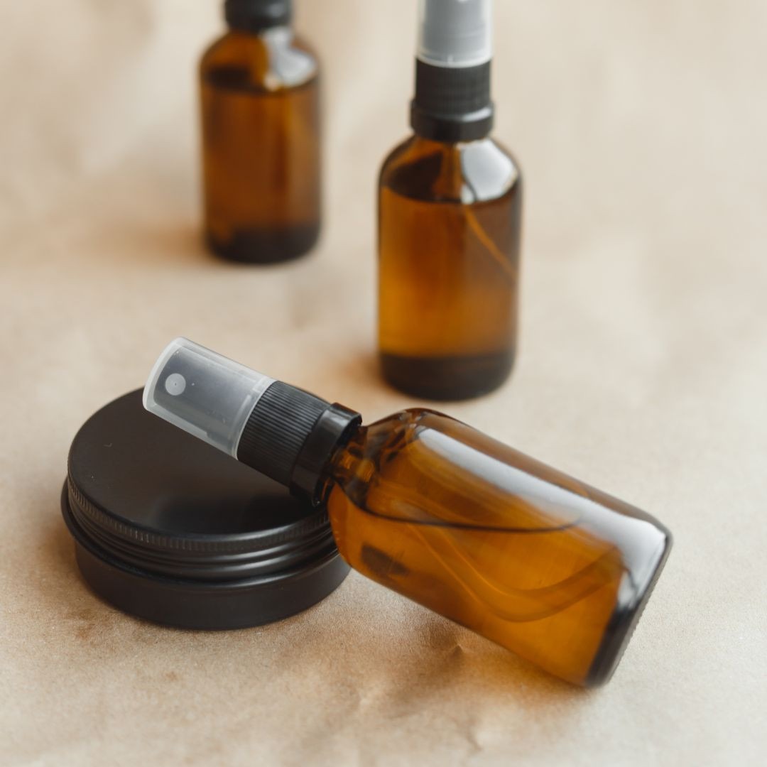 Sticlute/ recipiente 30 ml, pulverizator, negru