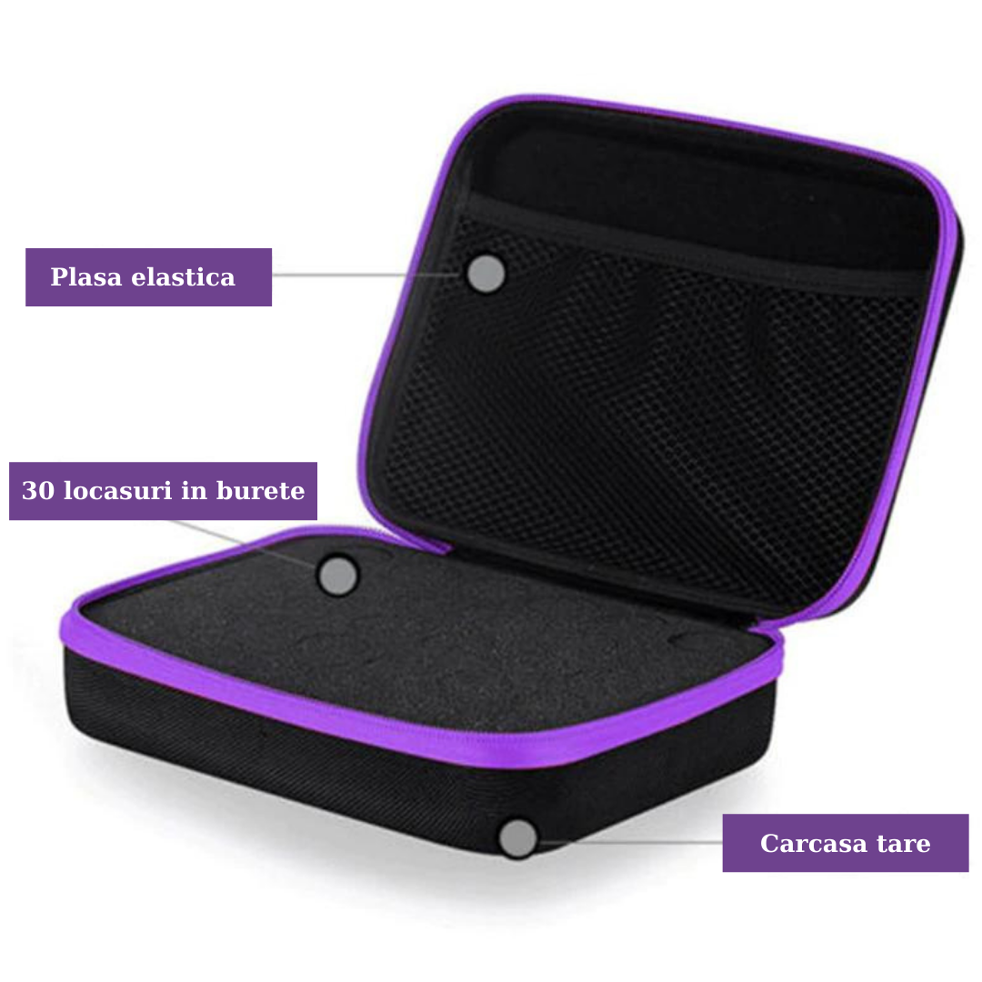 Geanta uleiuri esentiale  30 STICLE, (DE 15 ML), roz inchis