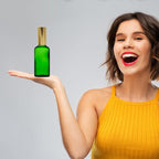 Recipient cosmetic verde 50 ml, spray, auriu