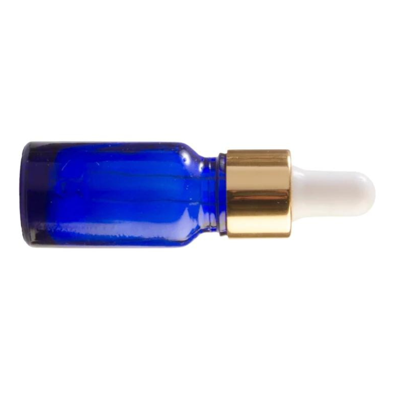 Recipient cosmetic sticla albastra cu pipeta -10ml
