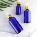 Set 3 sticlute albastre pentru uleiuri esentiale