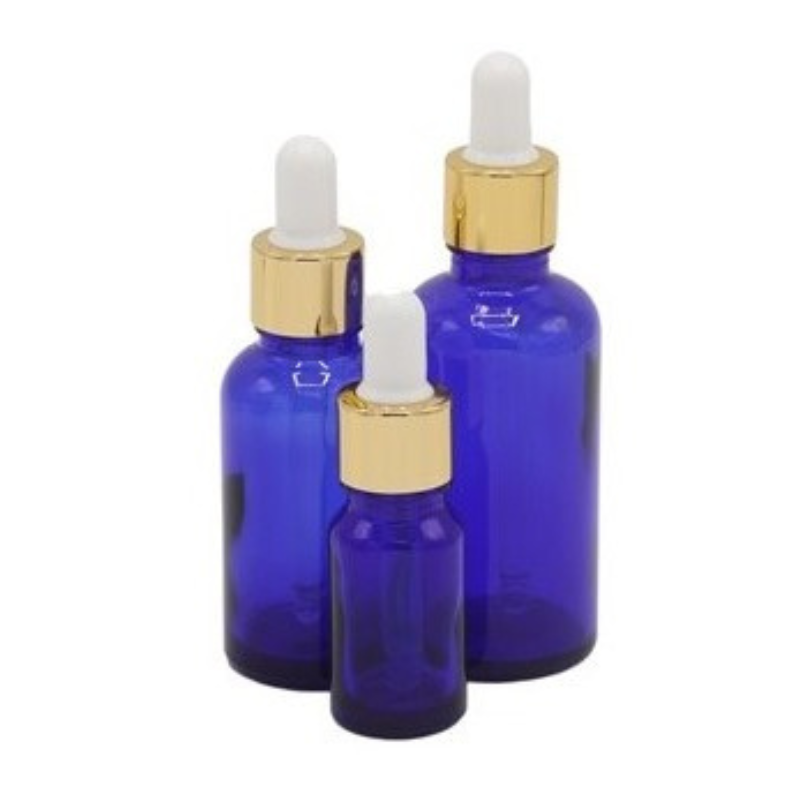 Set 3 sticlute albastre pentru uleiuri esentiale