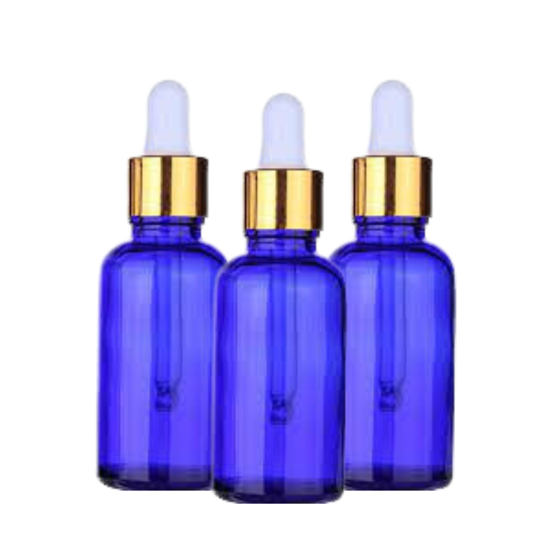 Set recipiente cosmetice 20 ml, albastre, cu pipeta