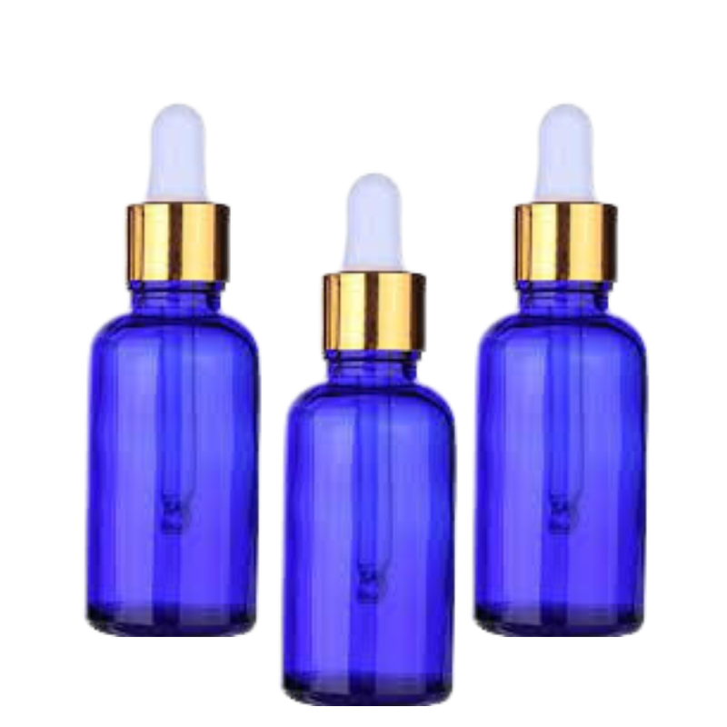 Set recipiente cosmetice 20 ml, albastre, cu pipeta