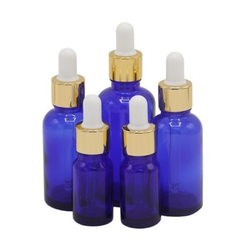 Recipiente sticla albastra, cu pipeta, set
