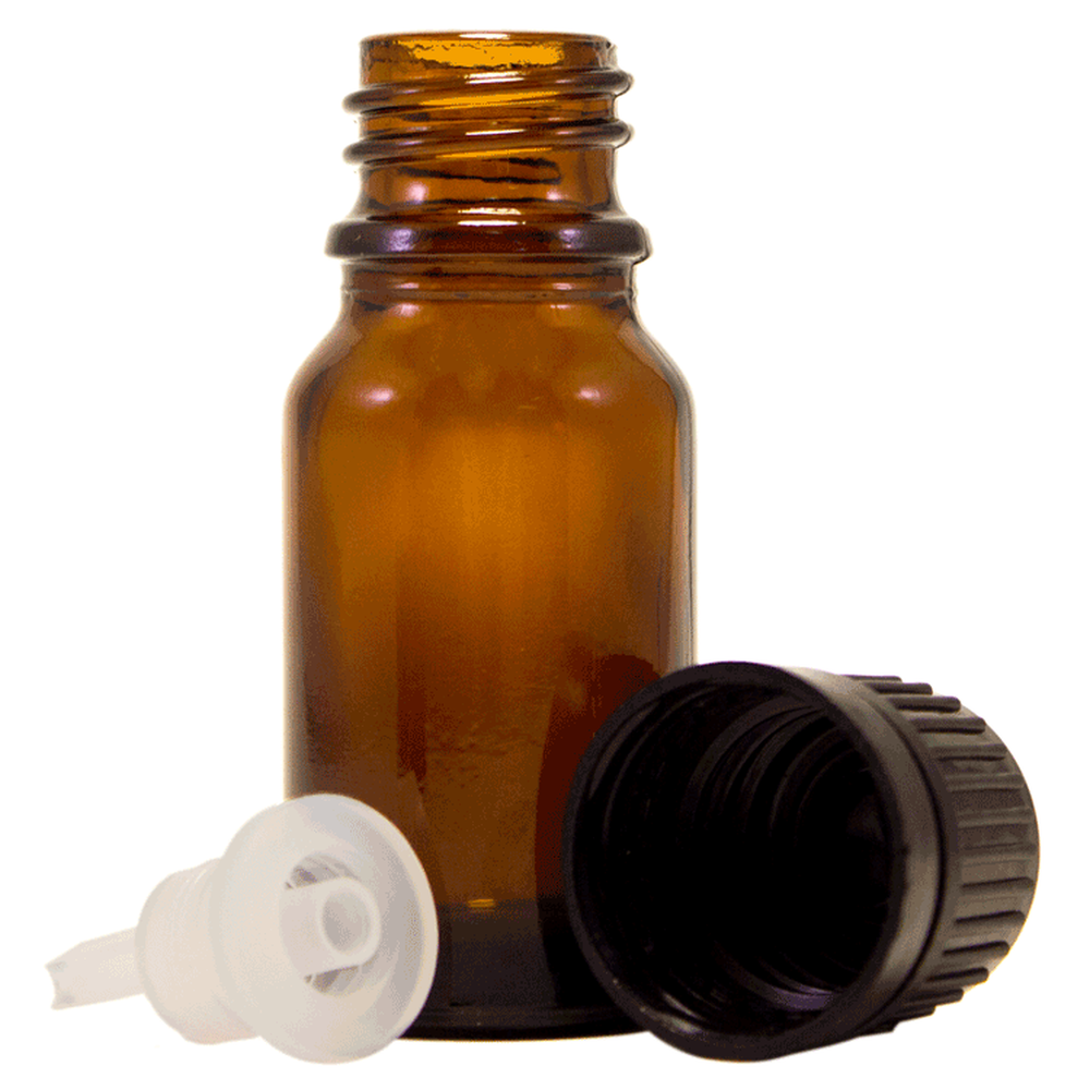 Sticla ulei esential bruna 10 ml cu picurator