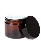 Borcan ambra rotund cu capac negru, 40ml