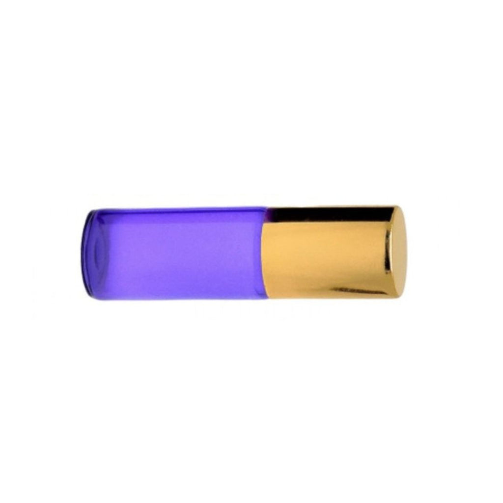 Recipient cosmetic, roll-on 5ml, mov si auriu, set 5buc