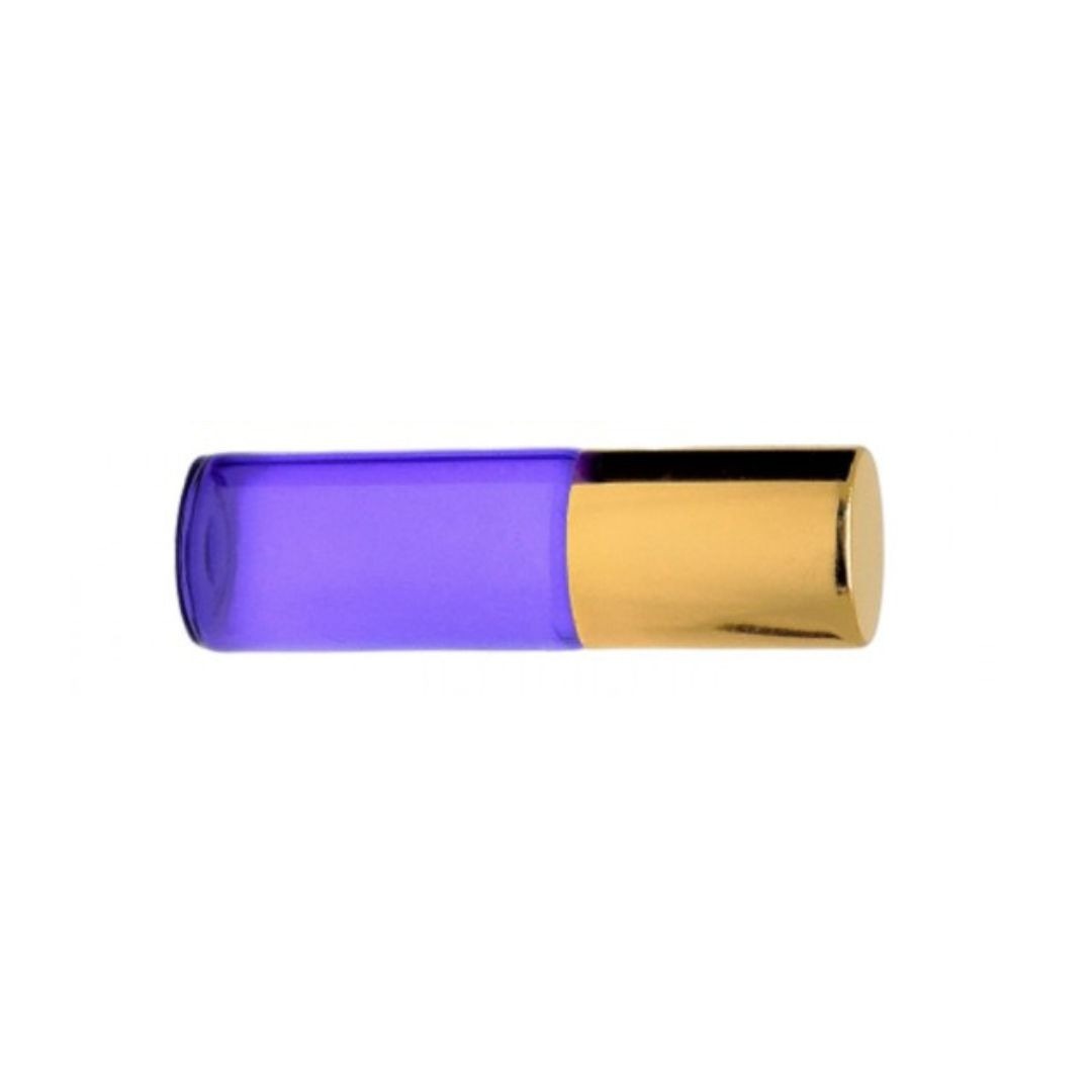 Recipient cosmetic, roll-on 5ml, mov si auriu, set 5buc