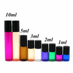 Recipient cosmetic, roll-on 3ml, roz si auriu, set 5buc