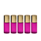 Recipient cosmetic, roll-on 3ml, roz si auriu, set 5buc