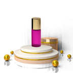 Recipient cosmetic, roll-on 3ml, roz si auriu, set 5buc