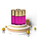 Recipient cosmetic, roll-on 3ml, roz si auriu, set 5buc