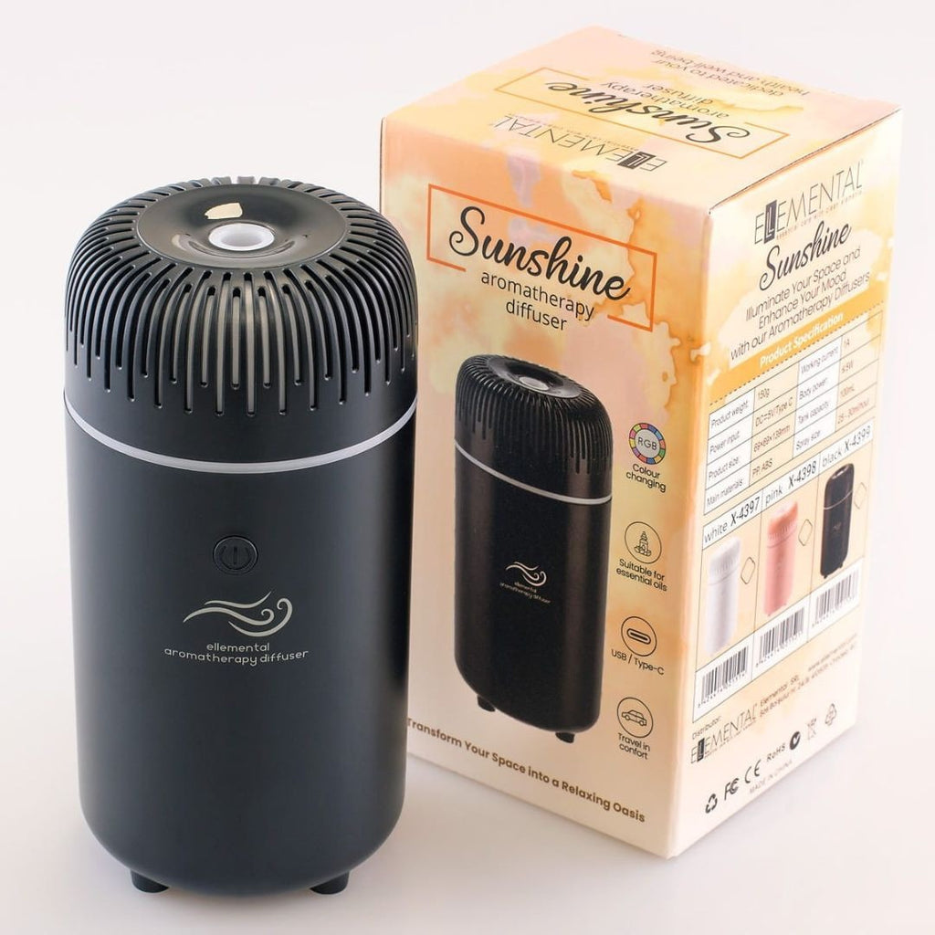 Difuzor uleiuri esentiale, aromaterapie, portabil, negru
