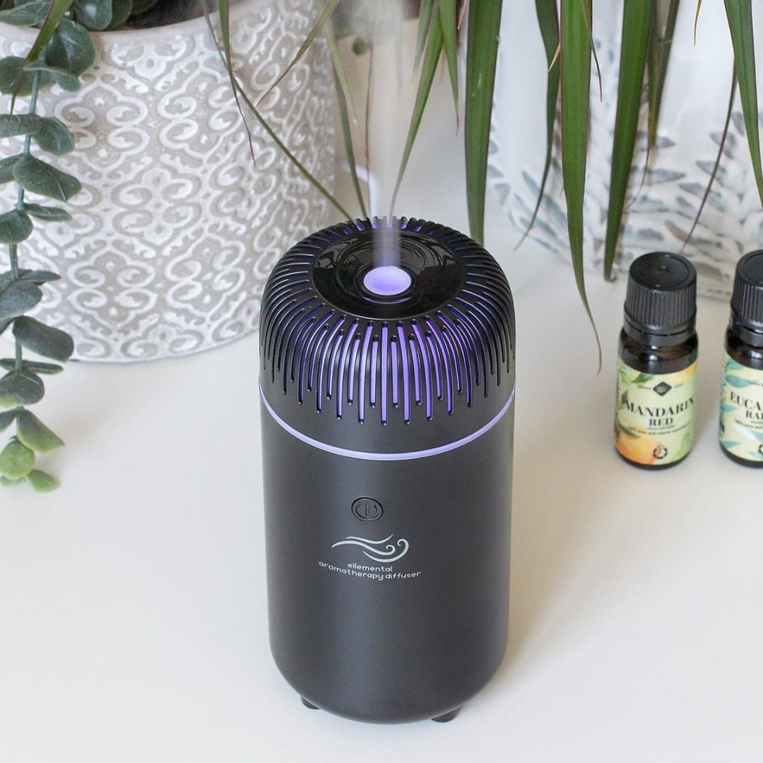 Difuzor uleiuri esentiale, aromaterapie, portabil, negru