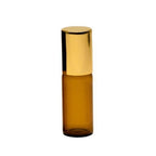 Recipient cosmetic, roll-on 5ml, ambra si auriu, set 5buc