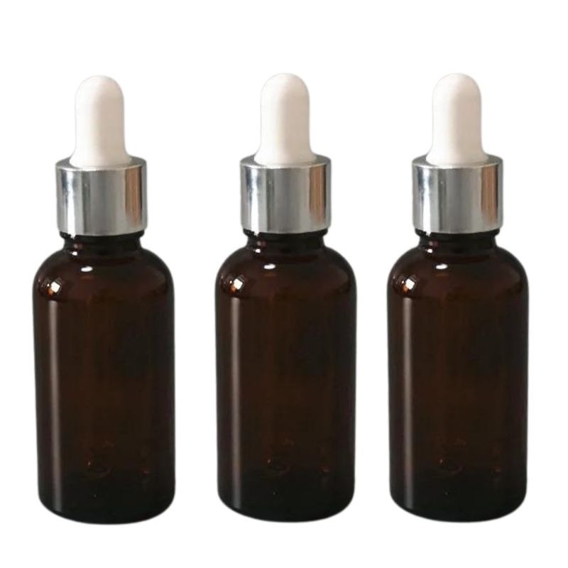 Recipient cosmetic 30ml, set 3 buc, pipeta argintie