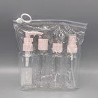 Set voiaj calatorie reutilizabil, 4 recipiente roz