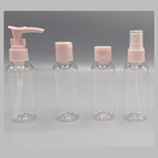 Set voiaj calatorie reutilizabil, 4 recipiente roz