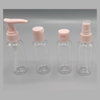 Set voiaj calatorie reutilizabil, 4 recipiente roz