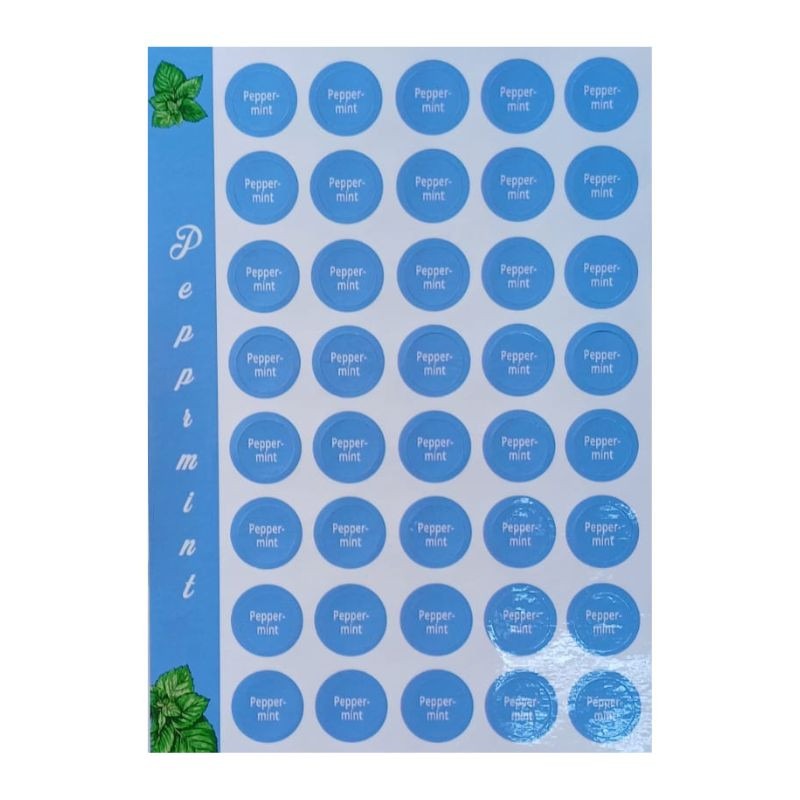 Etichete pentru capace sticlute , menta