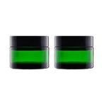 Borcan sticla 40ml, verde, capac negru, set-2buc