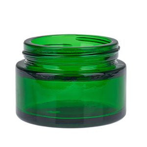 Borcan sticla 40ml, verde, capac negru, set-2buc