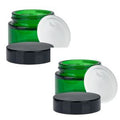 Borcan sticla 40ml, verde, capac negru, set-2buc