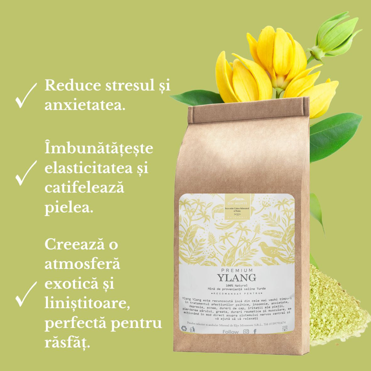 Sarea de baie cu ulei esențial de  Ylang Ylang