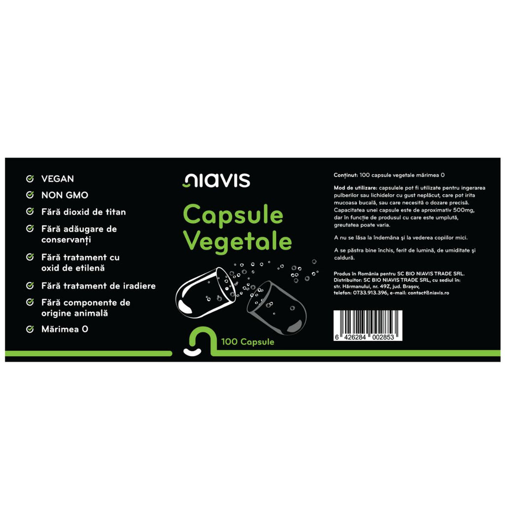 Capsule vegetale goale , 100 capsule, marimea 0, Niavis
