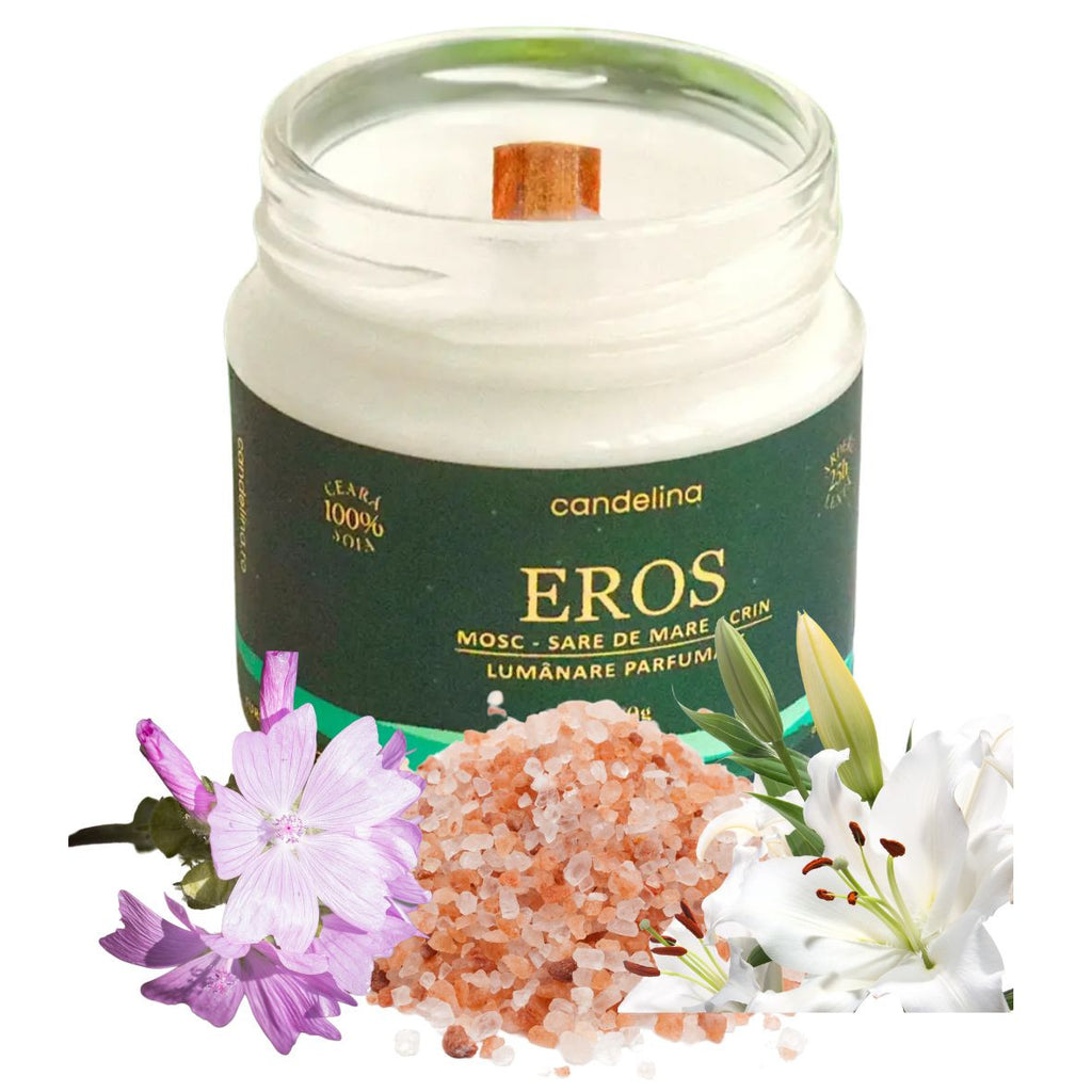Lumânare parfumată EROS – Mosc, Sare de mare, Crin, Candelina
