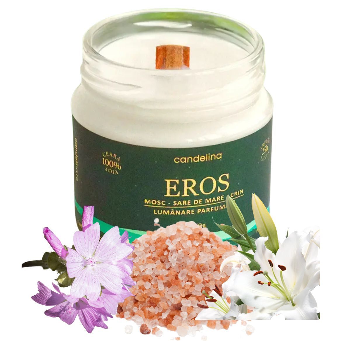 Lumânare parfumată EROS – Mosc, Sare de mare, Crin, Candelina