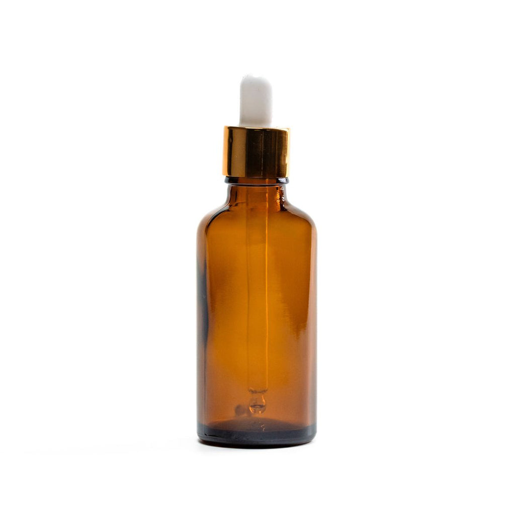 Recipient sticla, 50ml, pipeta alb cu auriu