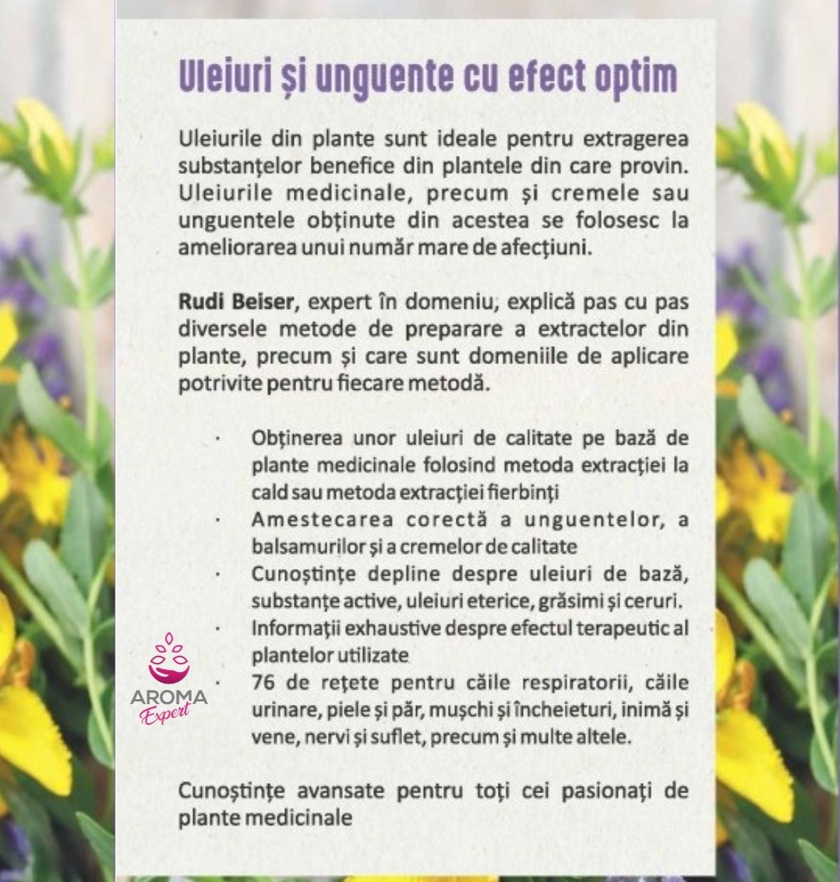 Uleiuri, creme si unguente din plante medicinale