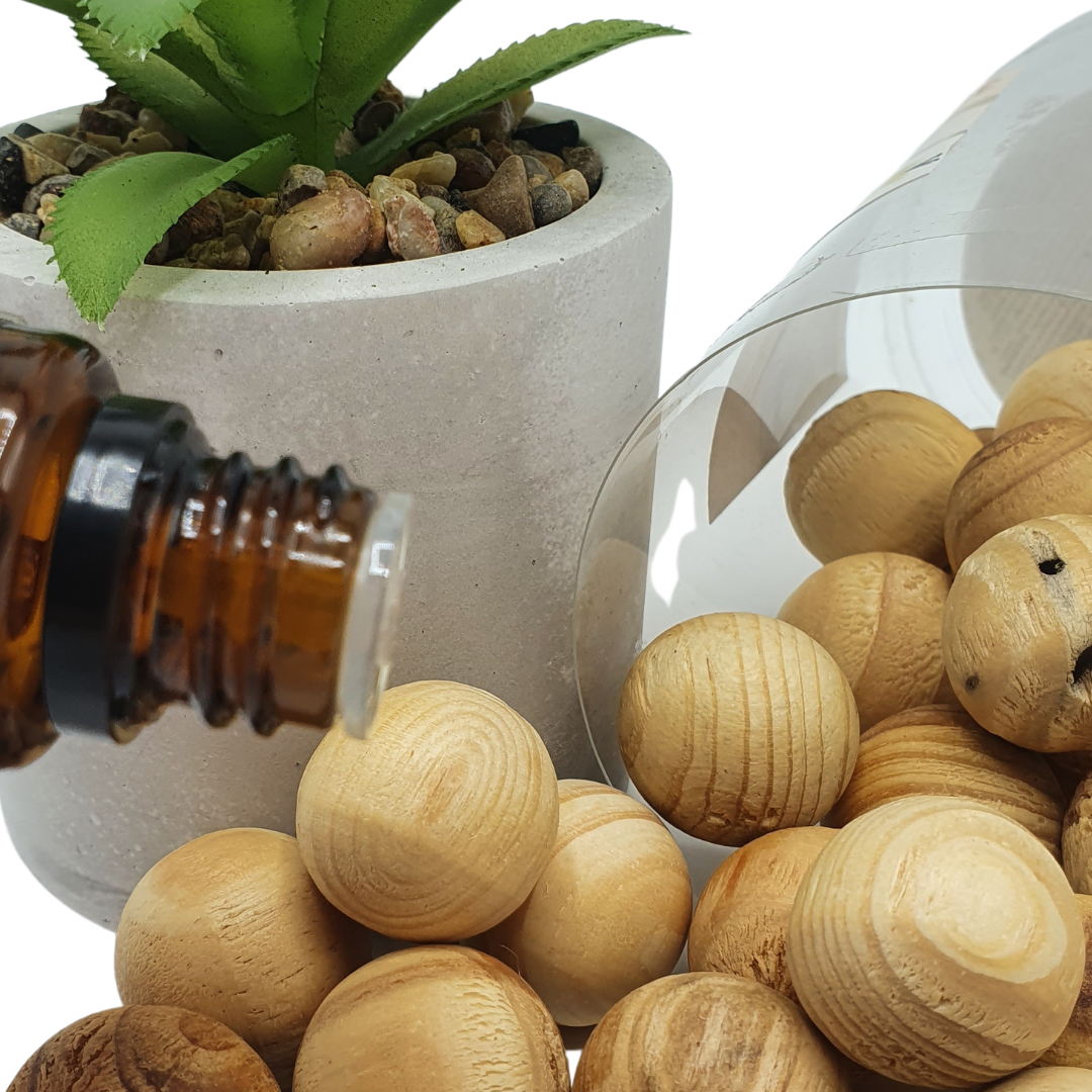 Aromadifuzor pasiv pentru uleiuri esentiale - bile de lemn