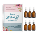 Agenda si ghid pentru uleiuri esentiale cu 6 sticlute