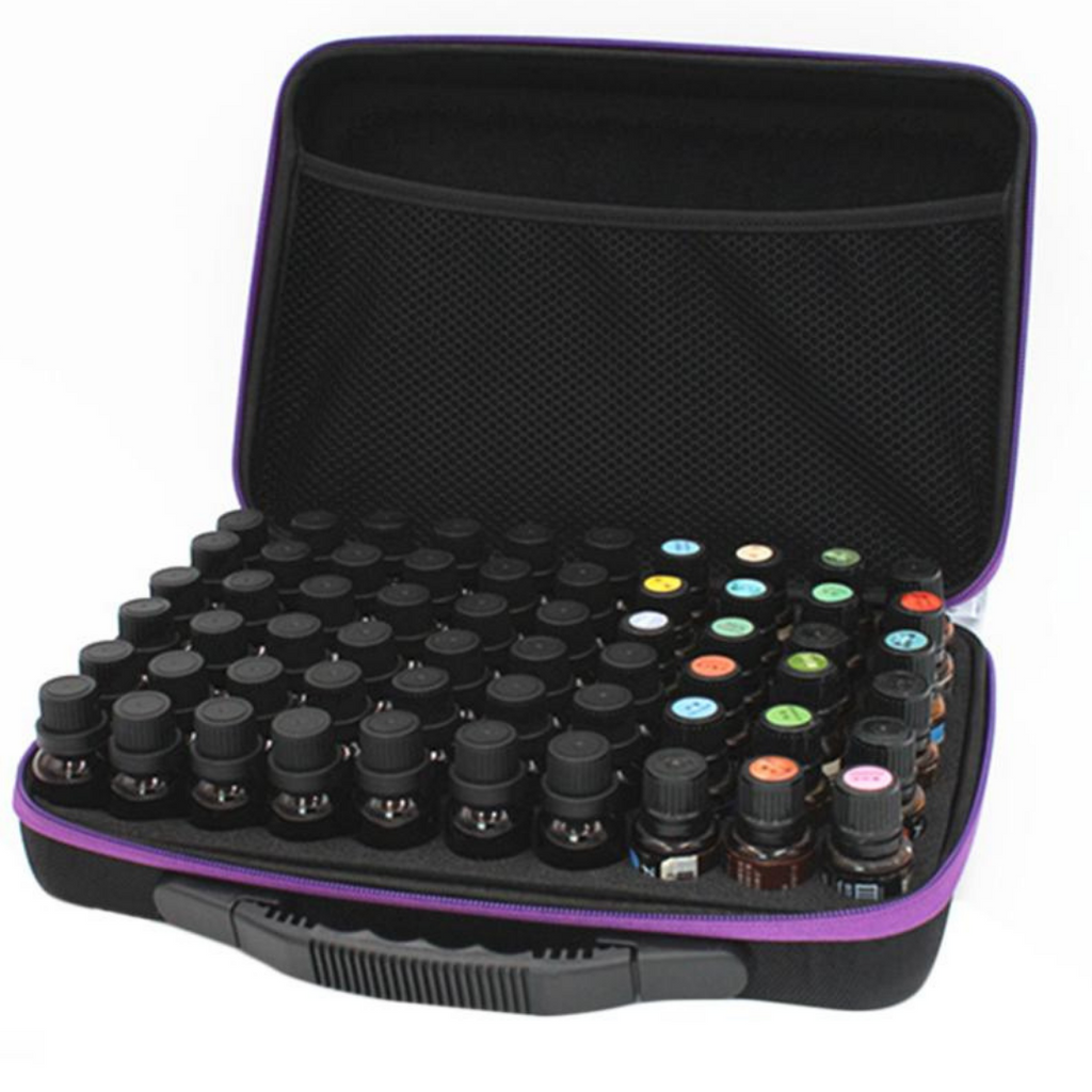 Geanta uleiuri esentiale 60 de sticlute, mov