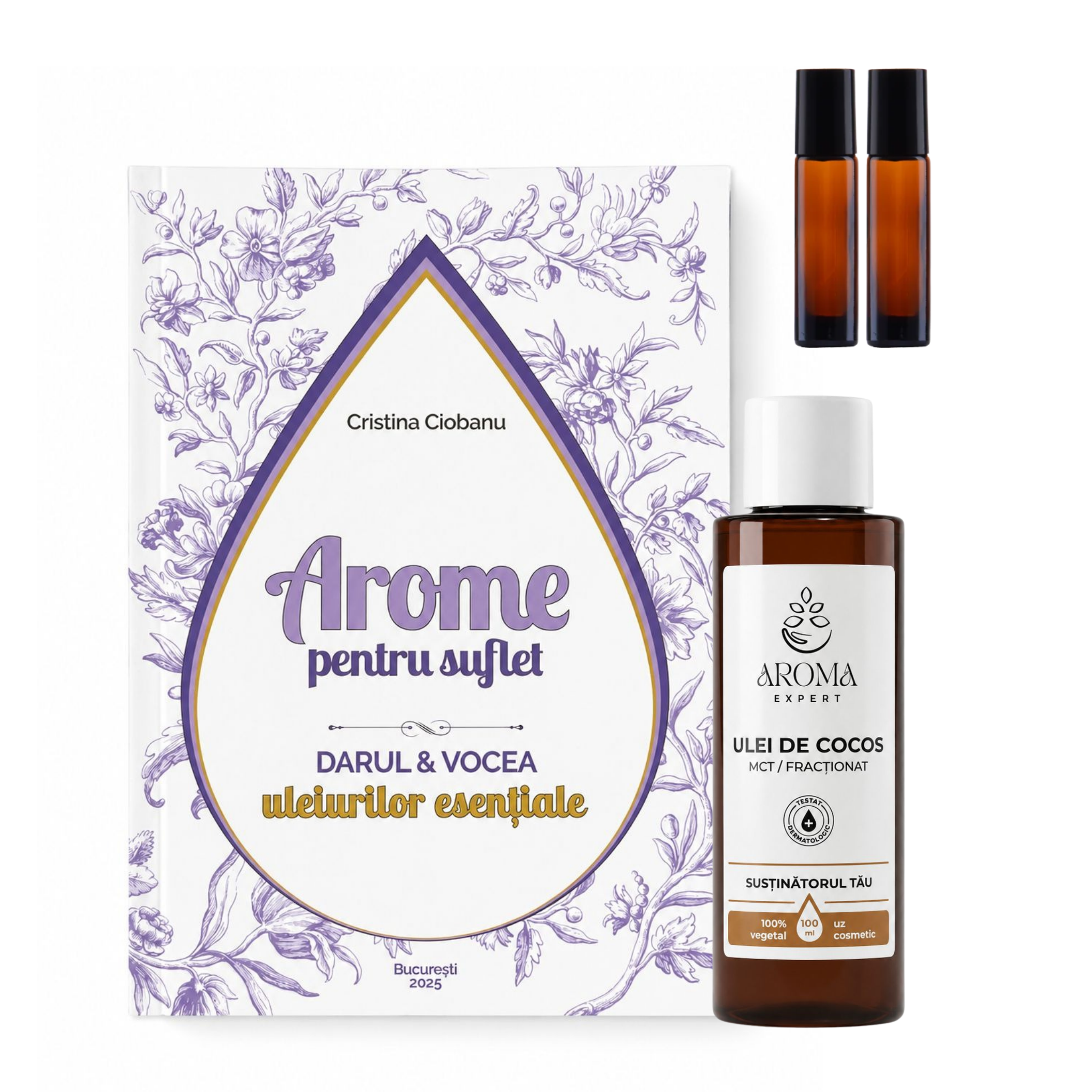 Arome pentru suflet si Ulei cocos MCT Fractionat + 2 roll-on CADOU