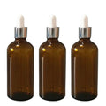 Recipient cosmetic 100 ml, pipeta argintie, set 3 buc