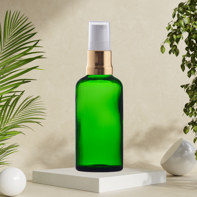 Recipient verde cu pompita, 100ml
