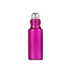 Recipient cosmetic, roll-on 3ml, roz si negru, set 5buc