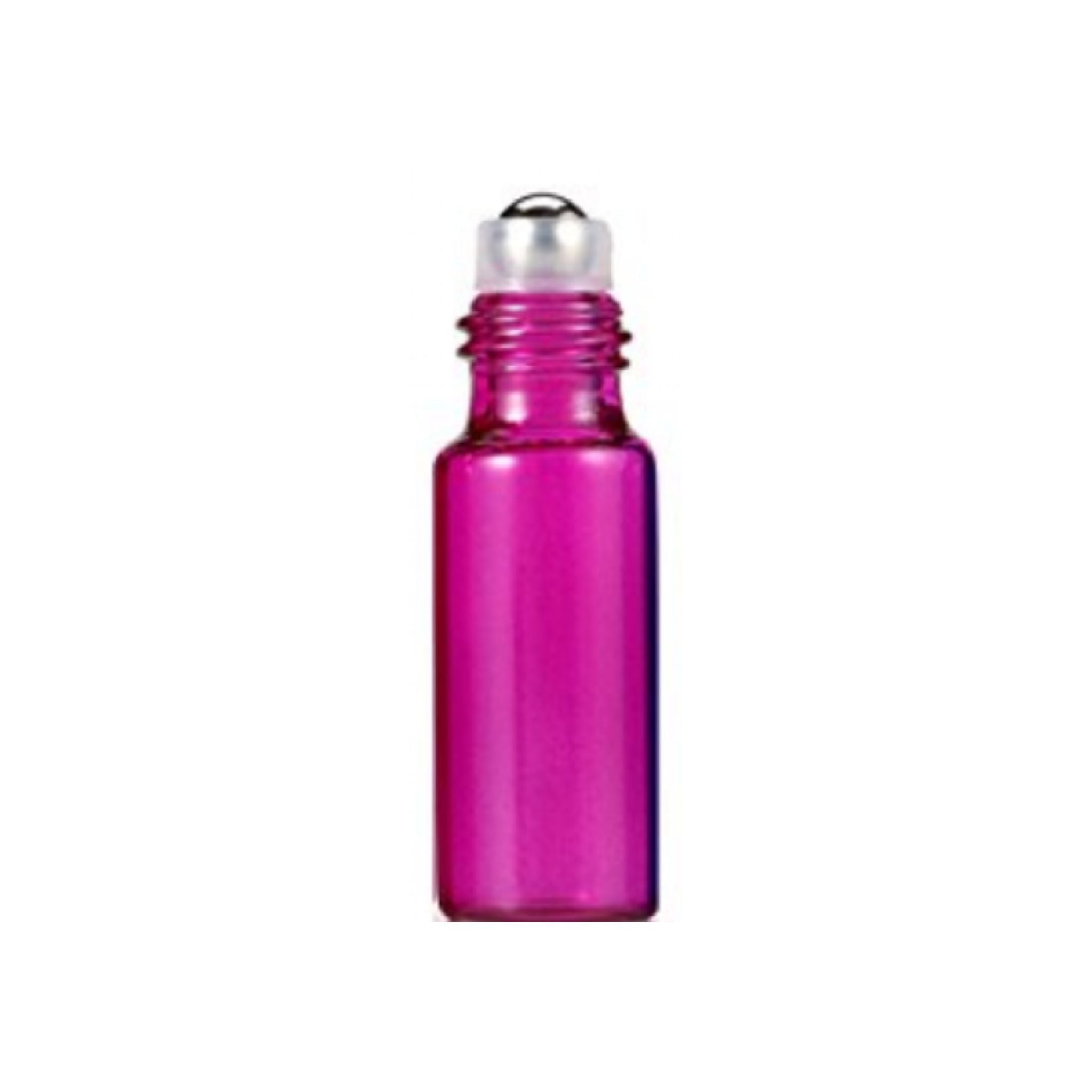 Recipient cosmetic, roll-on 3ml, roz si negru, set 5buc