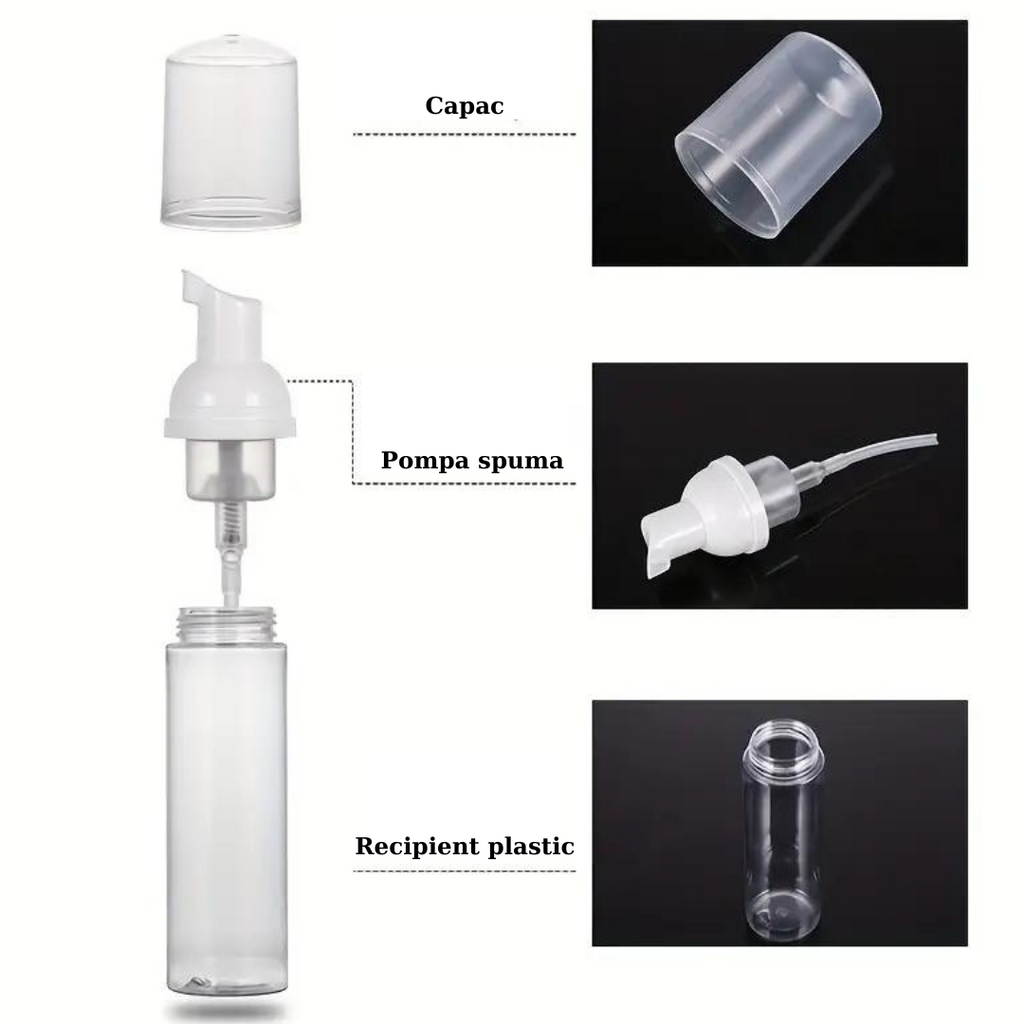 Sticla transparenta cu pompa 150ml